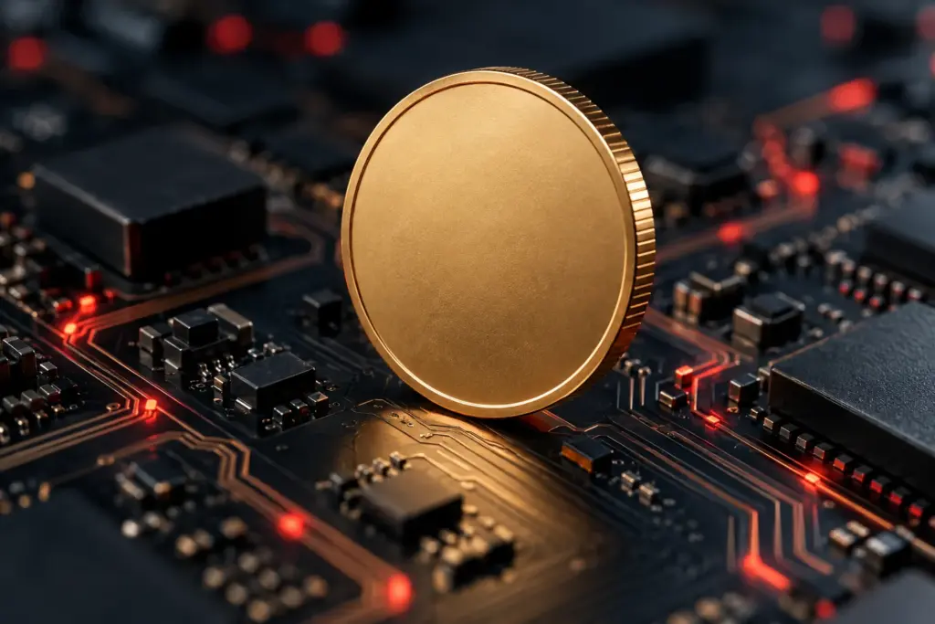 A generic token on a circuit board