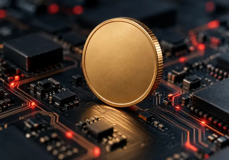 A generic token on a circuit board