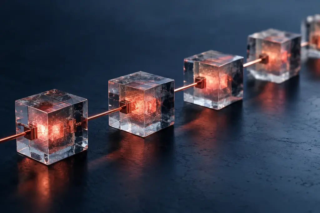 Connected blocks in a physical chain model