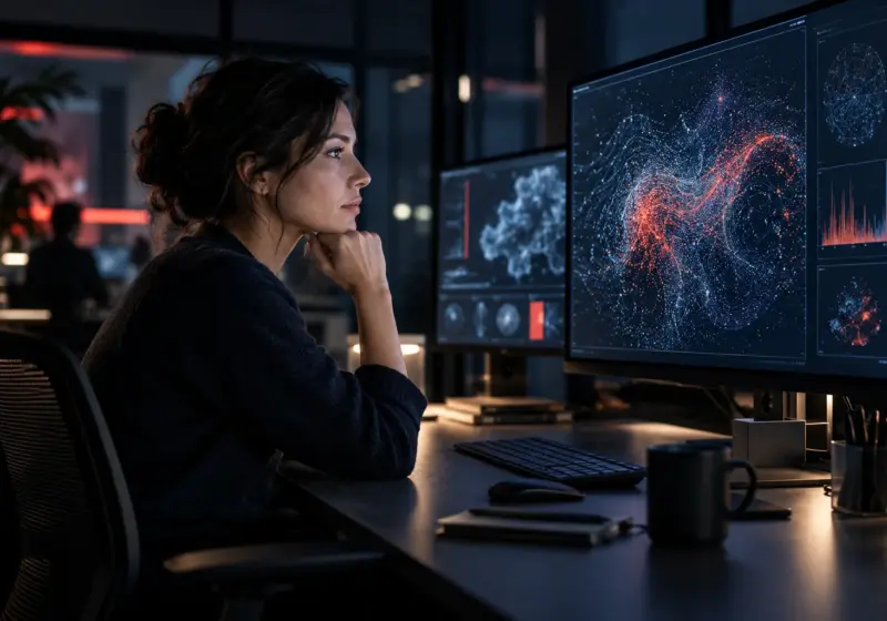 A researcher reviewing a visualisation