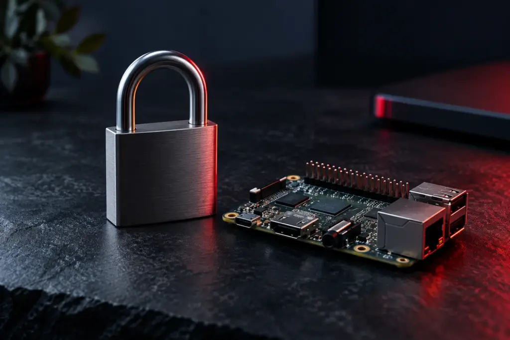 A lock and electronic components
